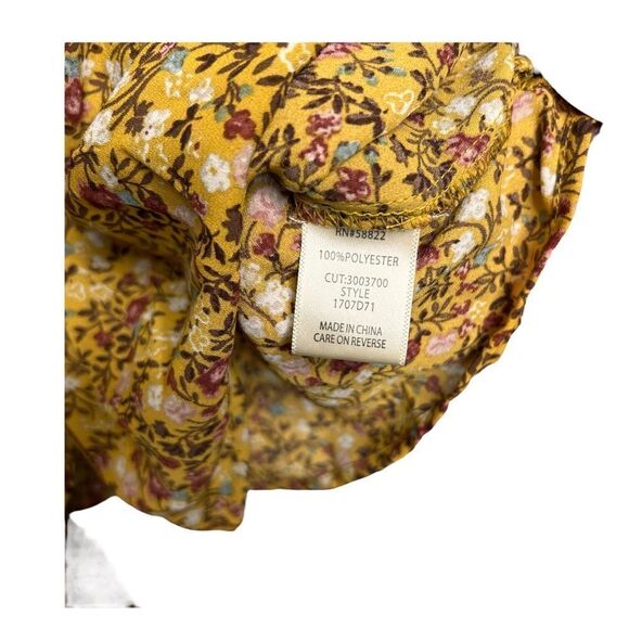 NEW Max Studio Blouse Floral Wrap Top Long Sleeve Ruffled Boho Cinched Women M - Picture 5 of 6